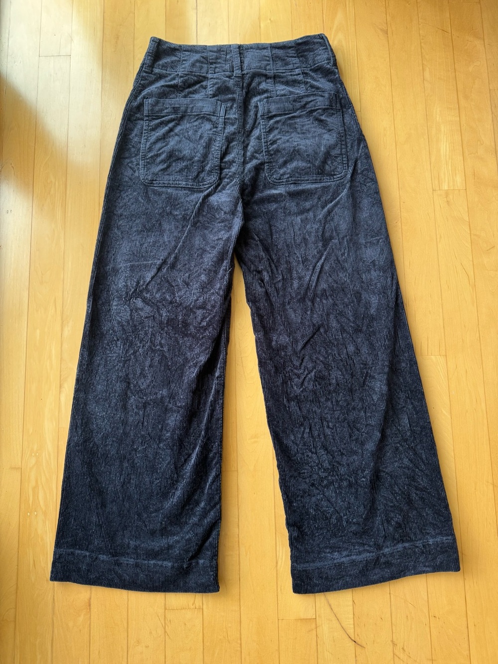 Maeve Dark Navy Corduroy Bootcut Jeans with Scalloped Pockets - Picture 2 of 3